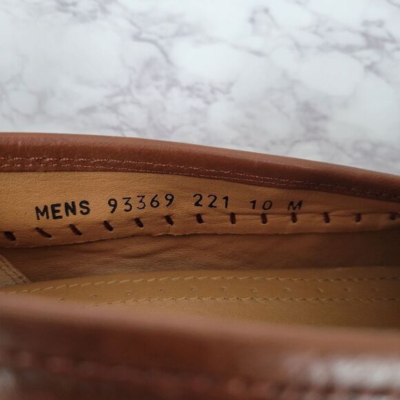 Brass Boot Walking Gloves Brown Basket Woven Leather Loafers Size 10 M Vintage main image 2
